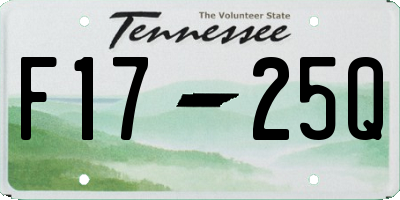 TN license plate F1725Q