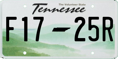 TN license plate F1725R