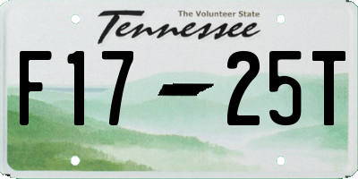 TN license plate F1725T