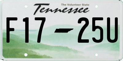 TN license plate F1725U