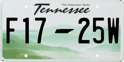 TN license plate F1725W