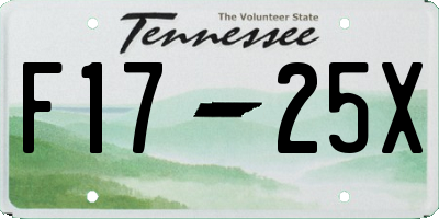 TN license plate F1725X