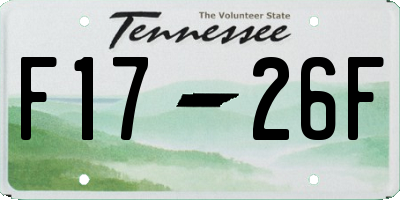 TN license plate F1726F