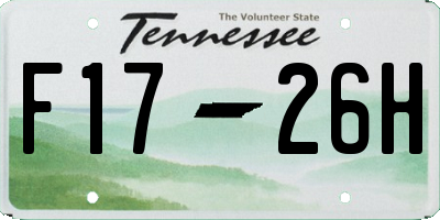 TN license plate F1726H