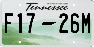 TN license plate F1726M