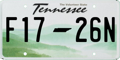 TN license plate F1726N