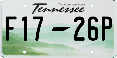 TN license plate F1726P