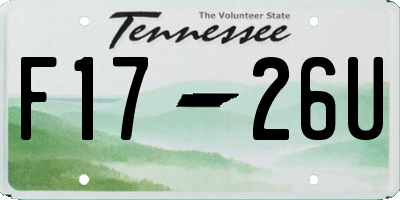 TN license plate F1726U