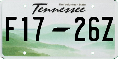 TN license plate F1726Z