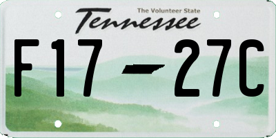 TN license plate F1727C