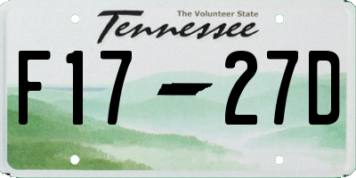 TN license plate F1727D