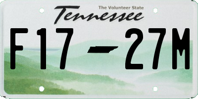 TN license plate F1727M