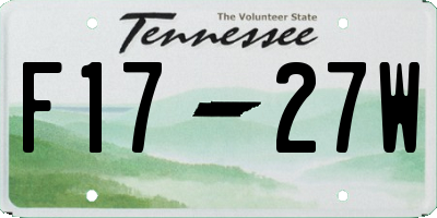 TN license plate F1727W