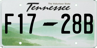 TN license plate F1728B