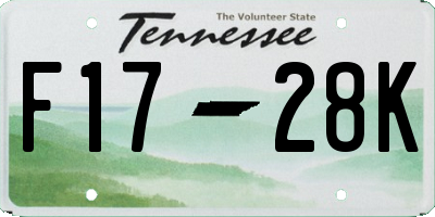 TN license plate F1728K