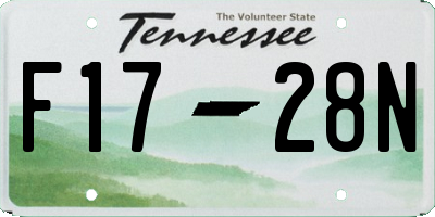 TN license plate F1728N