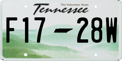 TN license plate F1728W