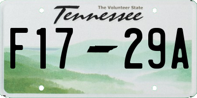 TN license plate F1729A
