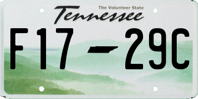 TN license plate F1729C