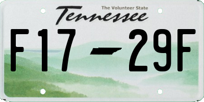 TN license plate F1729F