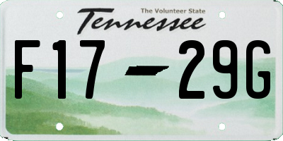TN license plate F1729G