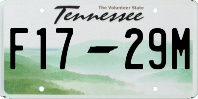 TN license plate F1729M