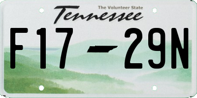 TN license plate F1729N