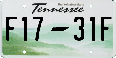 TN license plate F1731F