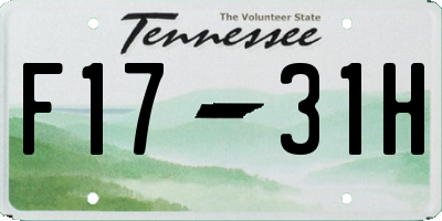 TN license plate F1731H