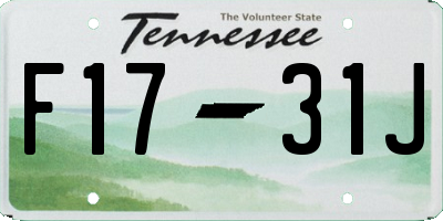 TN license plate F1731J