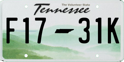 TN license plate F1731K