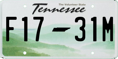 TN license plate F1731M