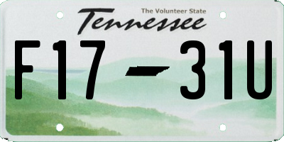 TN license plate F1731U
