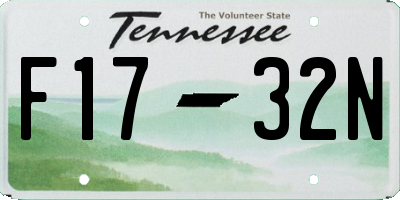 TN license plate F1732N