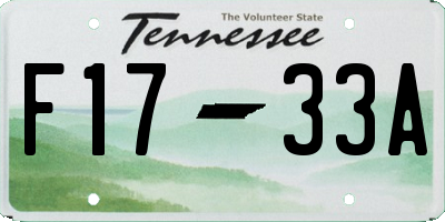 TN license plate F1733A