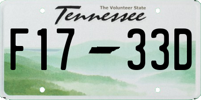 TN license plate F1733D