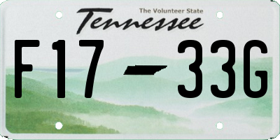 TN license plate F1733G