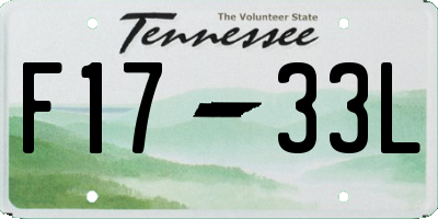 TN license plate F1733L
