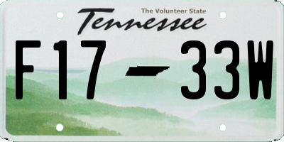 TN license plate F1733W