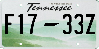 TN license plate F1733Z