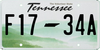 TN license plate F1734A