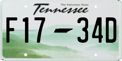 TN license plate F1734D