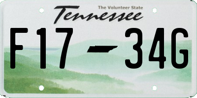 TN license plate F1734G