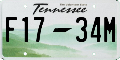 TN license plate F1734M