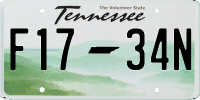 TN license plate F1734N