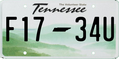 TN license plate F1734U