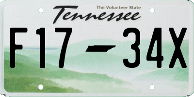 TN license plate F1734X
