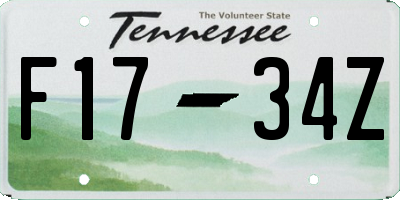 TN license plate F1734Z