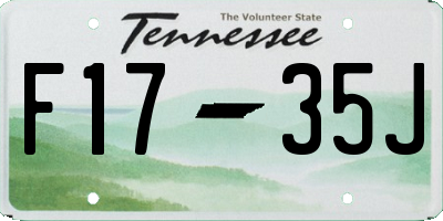 TN license plate F1735J