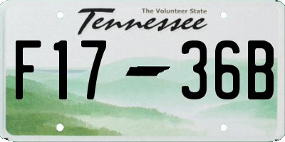 TN license plate F1736B